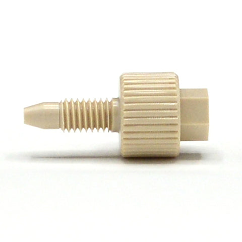 Fingertight Connector 10-32 Male Coned, for 1/16" OD Tubing, One Piece, PEEK