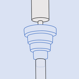 Column Connector, Female Luer to 1, 3, 6, 12 mL syringe column, Polypropylene (PP)