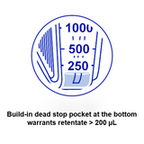 Build-in dead stop pocket at bottom - free of risk of dryout